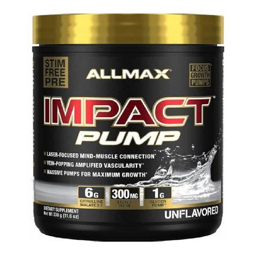 Allmax Impact Pump 300 Gr Citrulina Malato Sabor Sin Sabor