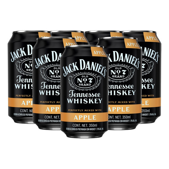 Pack X24 Latas De Bebida Jack Daniel's Con Manzana 350ml C/u