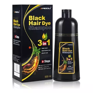 Tinte Shampoo 3 En 1 Color Negro Elimina Las Canas 