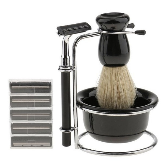 Set De Barba Hisopo Navaja Navajin Para Afeitar - Barbería