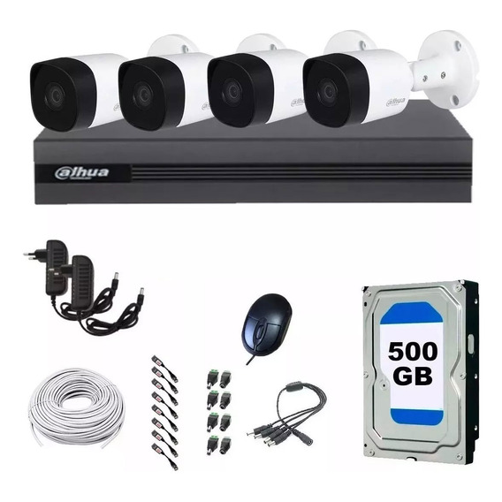 Kit De Seguridad 4 Camaras Exterior Full Hd Dvr Disco 250gb