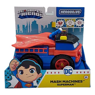 Superman Dc Super Friends Mash Machines Vehiculo Color Azul