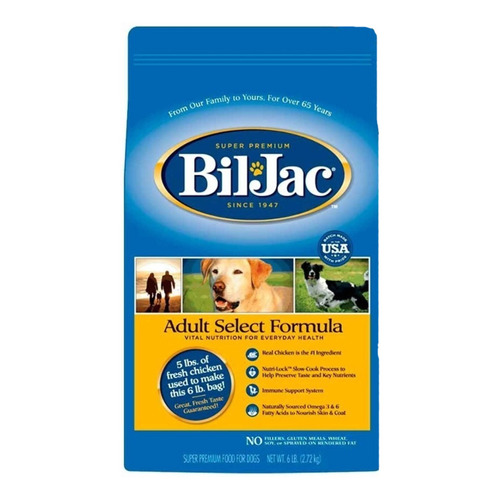 Alimento Bil Jac Select Formula para perro adulto sabor pollo en bolsa de 6lb