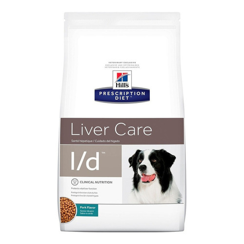 Alimento Hill's Prescription Diet Liver Care l/d para perro adulto todos los tamaños sabor cerdo en bolsa de 7.9kg