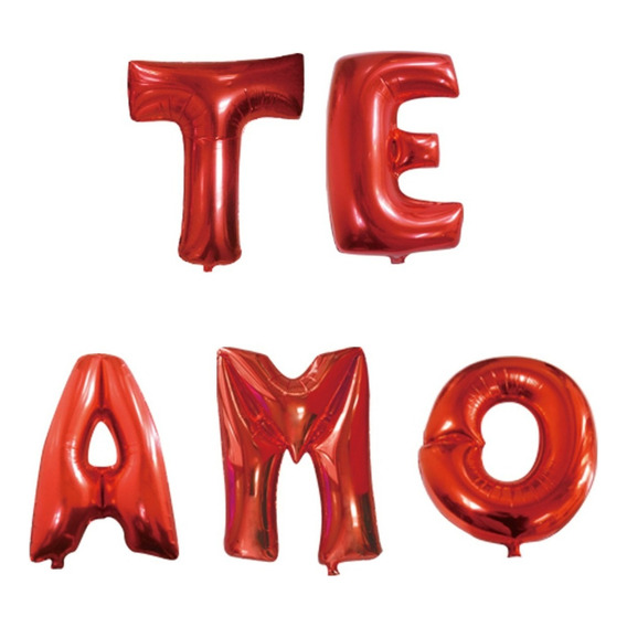 Globo Letras Te Amo Inflable Aniversario Enamorados Valentin Color Rojo