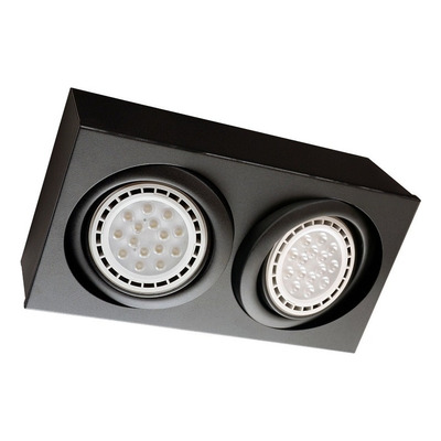 Plafon Cardanico 2 Luces Negro Apto Led Ar111 Gam 3520