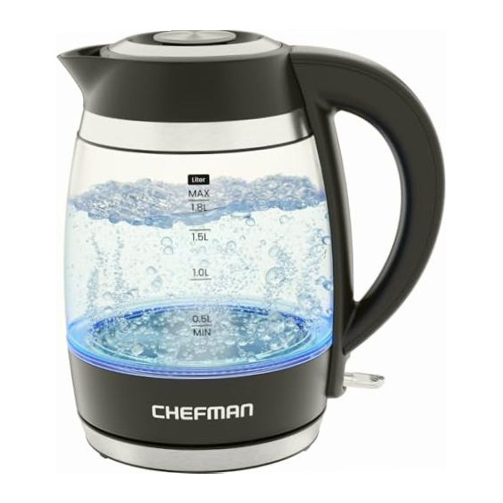 Chefman Hervidor Eléctrico Para Agua Hirviendo, 1.8l 1500w, Color Negro