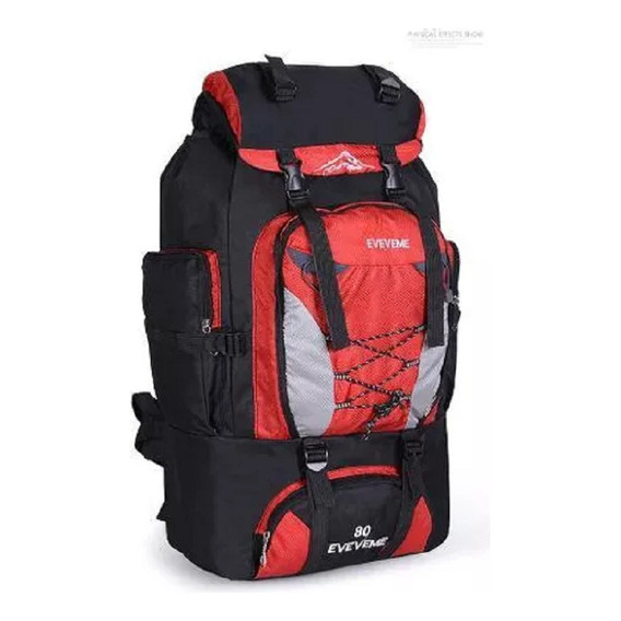 Mochila  Viaje Capacidad 80l Mochilero Roja Calidad Superior