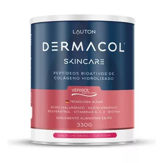 Dermacol® Skincare Colágeno Verisol® Em Pó 330g Lauton Sabor Chá Branco Com Pitaya