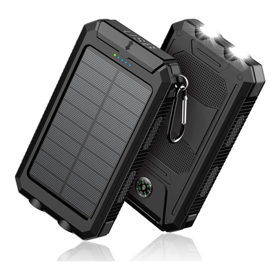 Power Bank Solar Cargador Portatil Con 2 Usb 20000 Mah