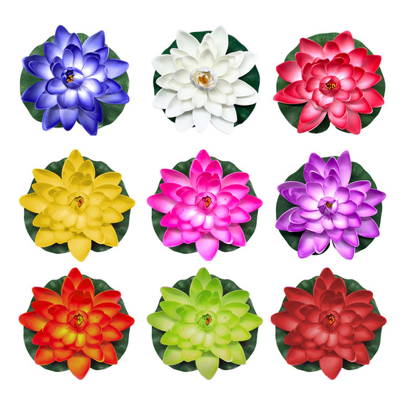 Set X9 Flores De Loto Flotantes Decoración Piscina - El Rey