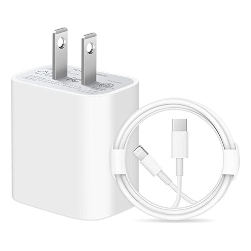 Cargador Completo Para iPhone 11/12/pro Max 18w Carga Rápida Color Blanco