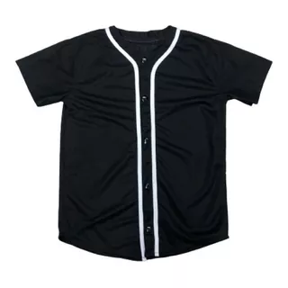 Jersey Casaca De Beisbol Lisa Moda Color Negro