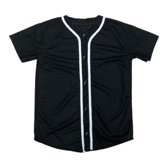 Jersey Casaca De Beisbol Lisa Moda Color Negro