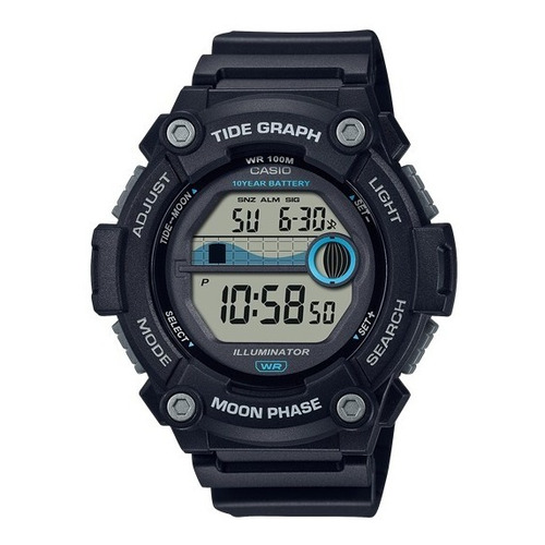 Reloj pulsera digital Casio AE-1500WH con correa de resina color negro