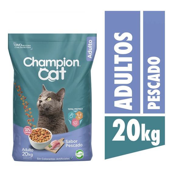 Champion Cat Adulto Pescado 20kg | Solo Stgo | Mdr