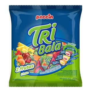 Bala Recheada Tri Bala Sabor  Frutas 500gr - Peccin