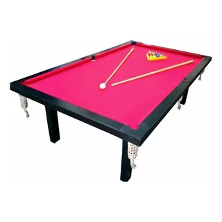 Mesa De Billar Deportes Brienza Familiar Profesional De 2.4m X 1.4m X 0.8m Color Negro Con Superficie De Juego De Mdf, Paño Rojo Y Redes Color Blanco