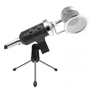 Microfono Profesional Bm860e Condesador Cardioide Youtubers Color Plateado Con Negro