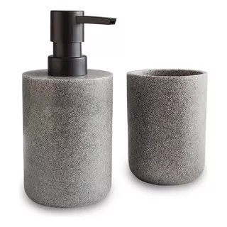 Set De Dispenser De Jabon Liquido + Vaso De Resina Para Baño