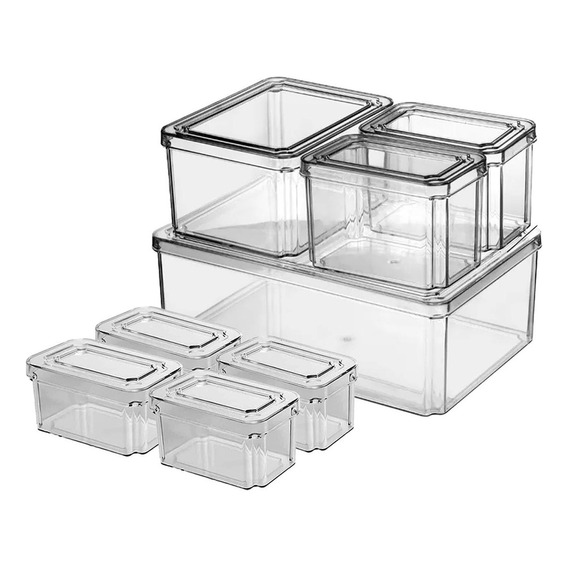 Organizador Refrigerador Cocina Set 8 Contenedores Con Tapa