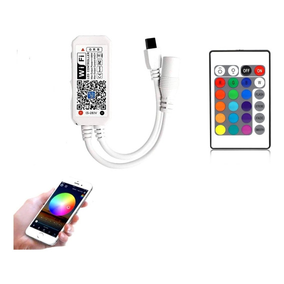 Controlador Rgb Wifi 12v Cinta Led Secuencial Control Remoto