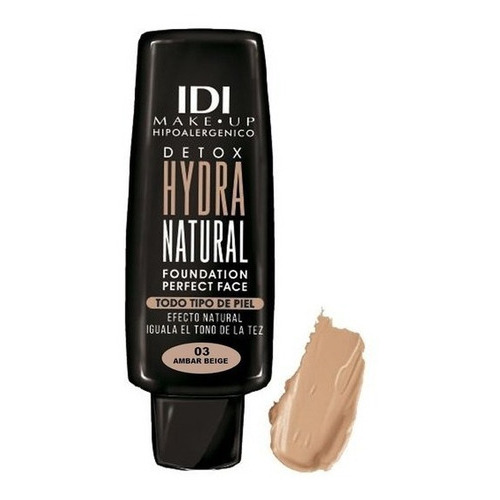 Base de maquillaje líquida IDI Make Up Detox Hydra Natural tono 03 amber beige - 30g