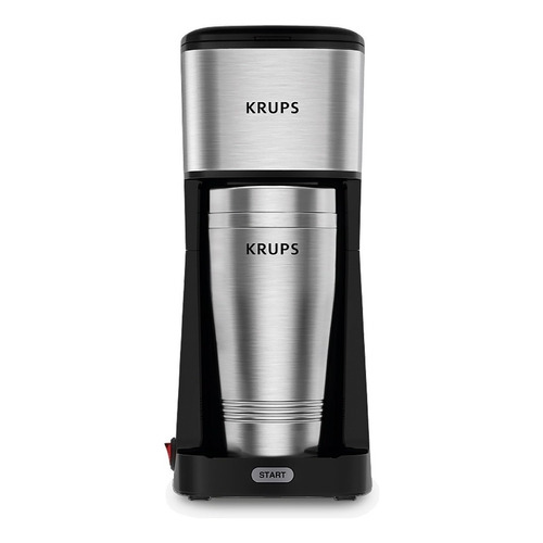 Cafetera portátil Krups Simply Brew To Go KM204D50 semi automática negra y plateada de filtro