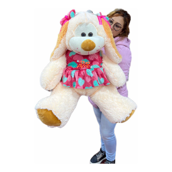 Perrita De Peluche Con Vestidito Grande De 90cm Perfumadita