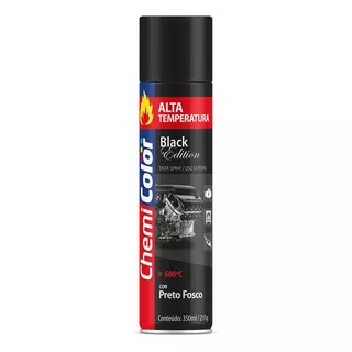Tinta Spray Alta Temperatura Preto Fosco Chemicolor 350ml 