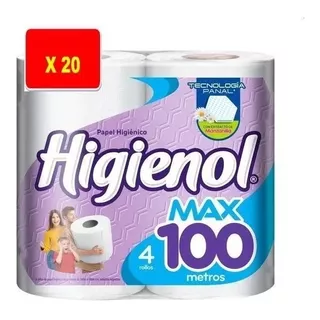 Papel Higienico Higienol 100 Mts 2 Bolsónes X 10 Paq. (1583)