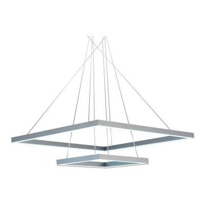 Lampara Colgante Quadra Doble Led 30x30 + 60x60 Moderno