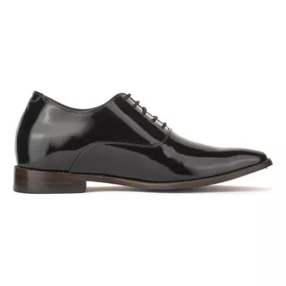 Zapato Formal Elegant Charol Max Denegri +7cms De Altura