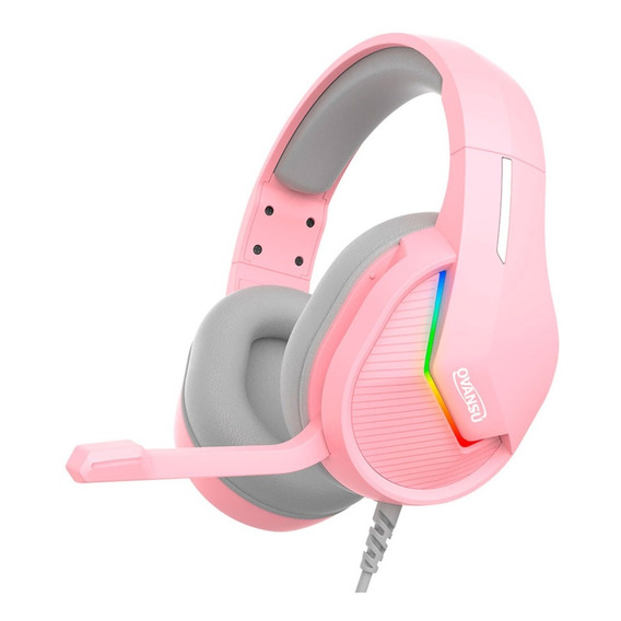 Auricular Gamer Nisuta Ps4 Con Leds Rgb Vincha Con Microfono Color Rosa