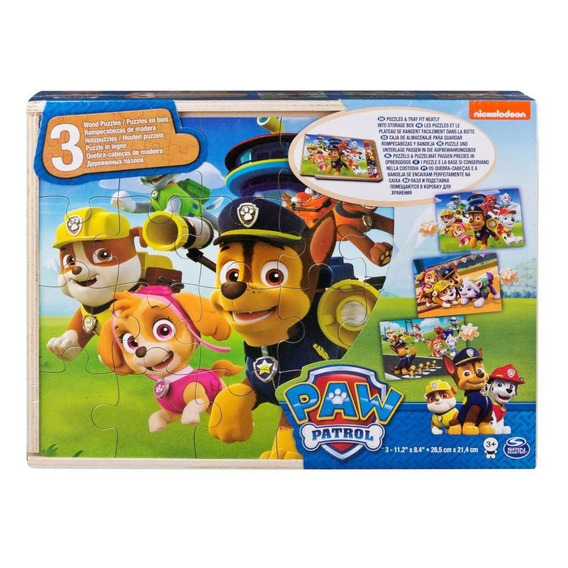 Rompecabeza X3 Paw Patrol Madera