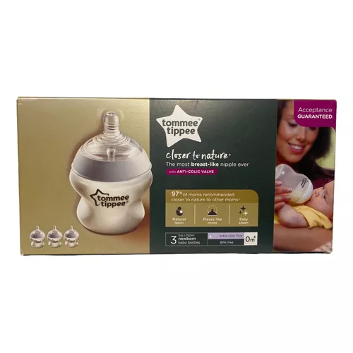 Set Biberones Recien Nacido Tommee Tippee Kit Mamilas Unisex Color Blanco  transparente CLOSER TO NATURE