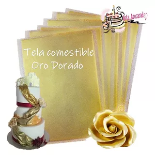 Oblea Comestible Flexible Metalizada Tela Sedosa Premium 