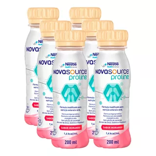 6 Novasource Proline 200ml - Sabor Morango - Nestle