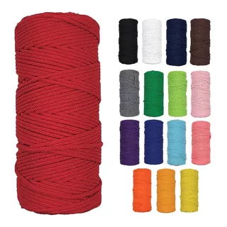 Hilo Algodon 4mm Color Macrame 68 Hebras 5 Ovillos De 100mts