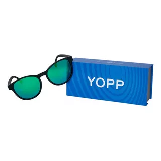 Óculos De Sol Yopp Polarizado Uv400 Redondinho Voto Nulo Cor Da Armação Preto Cor Da Lente Verde