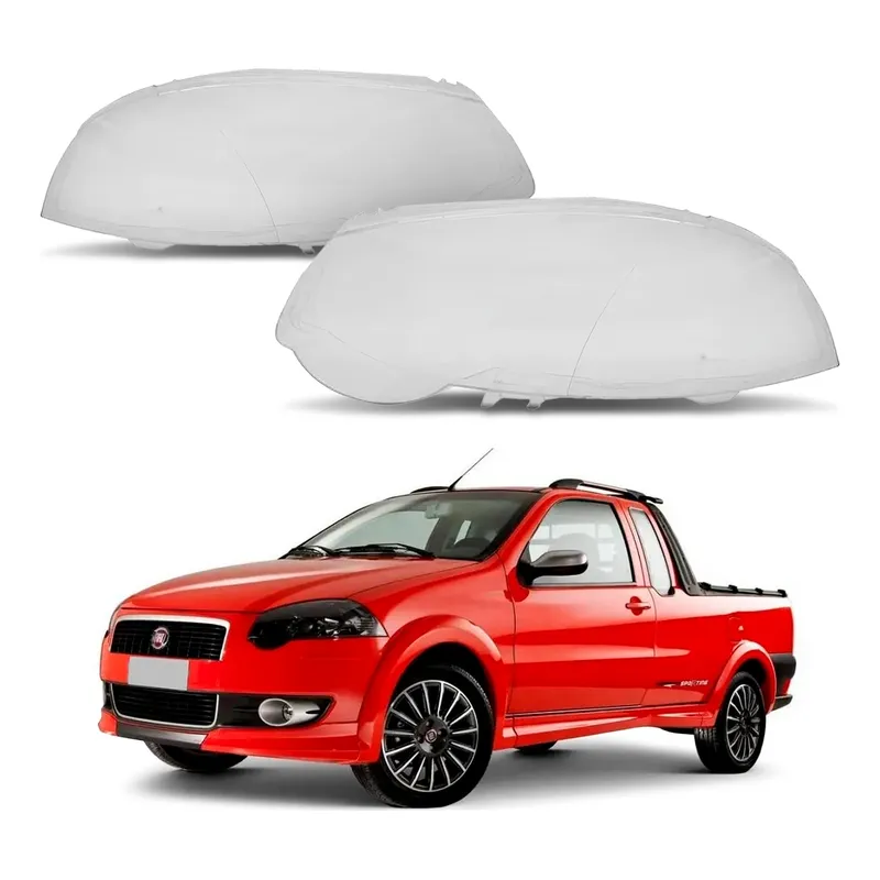 Par 2 Lente Do Farol Fiat Strada Sporting 1.8 2010 A 2012