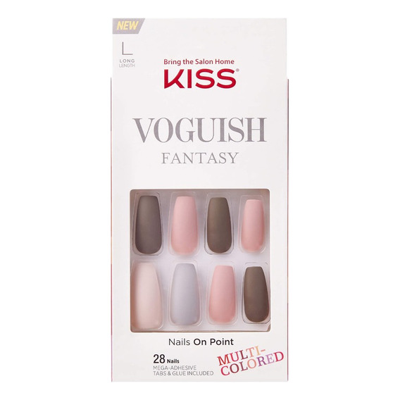 Kit Uñas Postizas Kiss Voguish Fantasy Chillout Multicolor