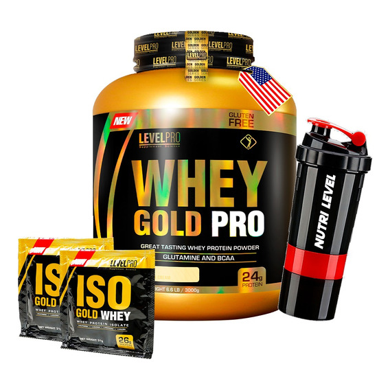 Whey Gold Pro - Level Pro 6.6 Libras + Envío Gratis