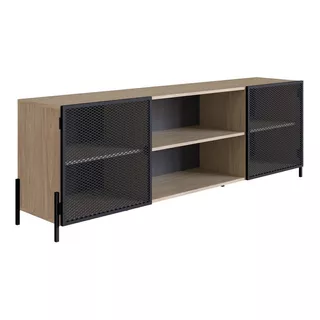 Estante Para Tv York Vermont Artesano De Acero De 70 Pulgadas Con 2 Puertas