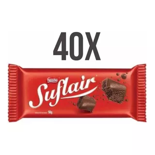 Kit 40 Chocolate Ao Leite Aerado Suflair Nestlé 50g