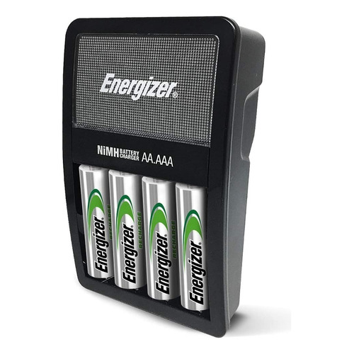 Cargador Bateria Energizer Con 4 Baterías Aa Nimh Recargable