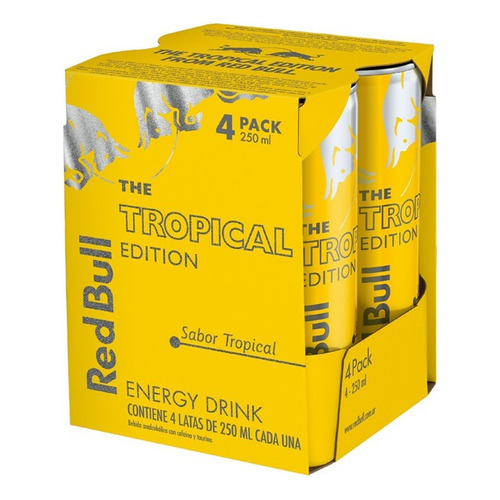 Red Bull Energy Drink Tropical 250ml Lata X4 Red Bull