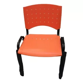 Silla De Escritorio Zr Equipamientos Lisy Fija Plástica S/brazos  Naranja