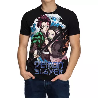 Camisa Camiseta Tanjiro E Nezuko Demon Slayer Kimetsu Animes