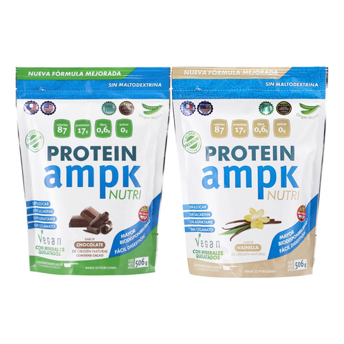 Combo Ampk Protein Vegana Vainilla & Chocolate X 506 Grs